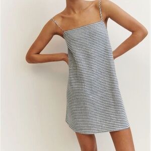 Reformation Aubree Linen Dress Grey - Size XS